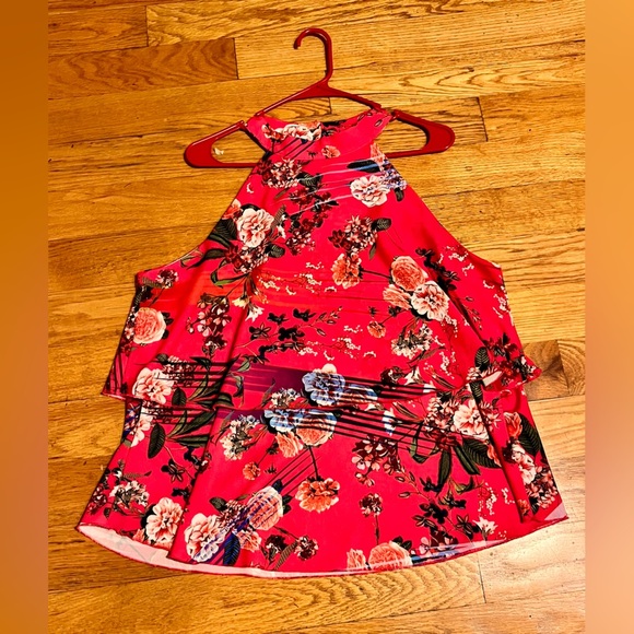 Isle Floral Halter Neck Top XL Button Layered Summer Gardencore Vacation Beach - Picture 1 of 11